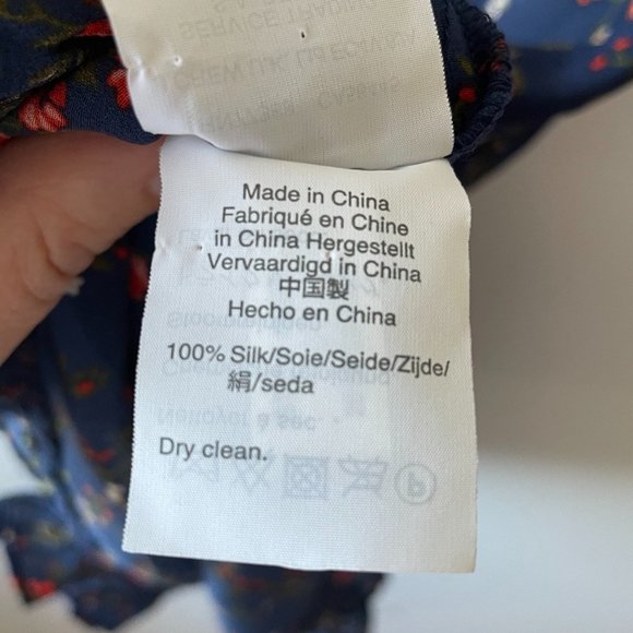 Madewell Silk Stanza Ruffle-Hem Top in Moonless Floral - Picture 7 of 7